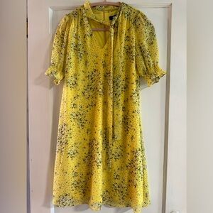 Yellow Floral DKNY Dress - Size 4